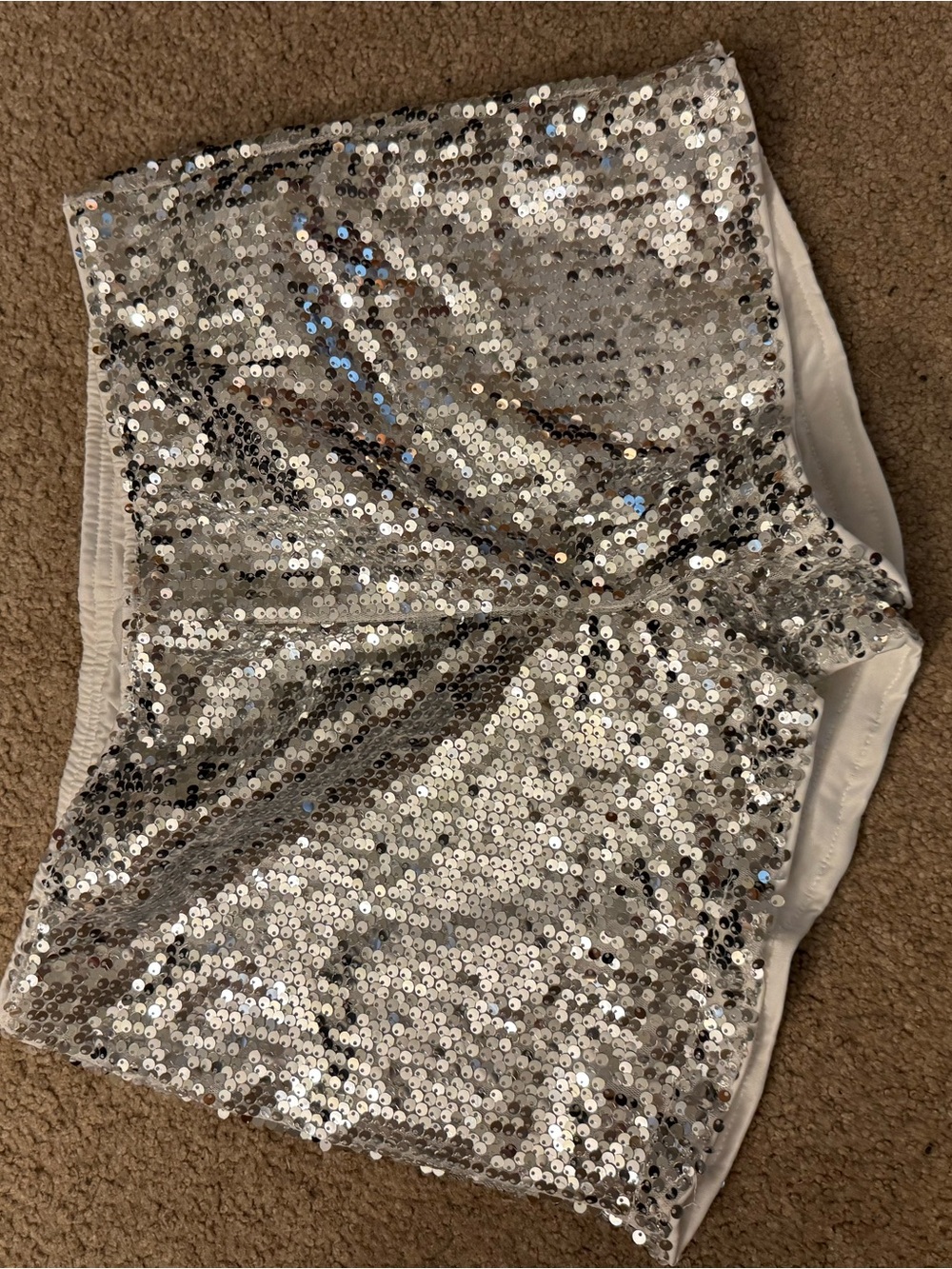 Silver Sequin Party Shorts